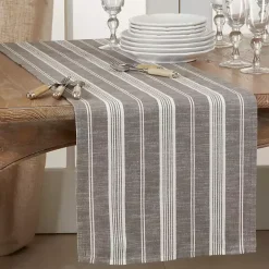 Stone Gray Thin Striped Table Runner