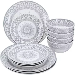 Stone Lila Patterned 12-pc. Dinnerware Set