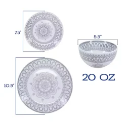 Stone Lila Patterned 12-pc. Dinnerware Set