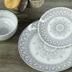 Stone Lila Patterned 12-pc. Dinnerware Set