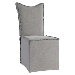 Stonewash Fringe Slipcover Dining Chairs, Set of 2
