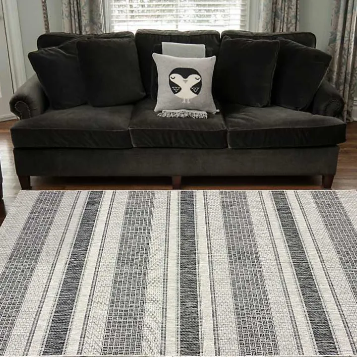 Stripe Weave Sun Shower Outdoor Area Rug, 7x9