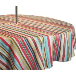 Summer Stripe Outdoor Round Zipper Table Cloth