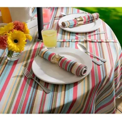 Summer Stripe Outdoor Round Zipper Table Cloth