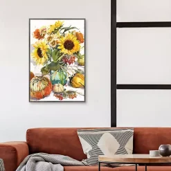 Sunflower Mason Jar Framed Canvas Art Print