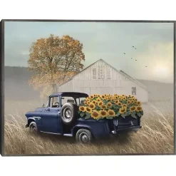 Sunflower Truck Framed Canvas Art Print
