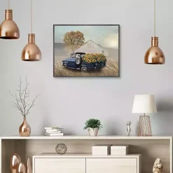 Sunflower Truck Framed Canvas Art Print