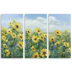 Sunflowers Forever Canvas Art Prints, Set of 3