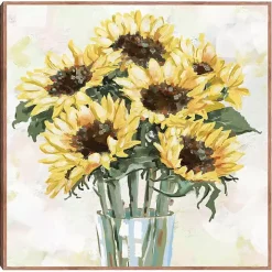 Sunny Sunflowers Framed Canvas Art Print