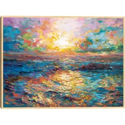 Sunset in Mykonos Framed Canvas Art Print