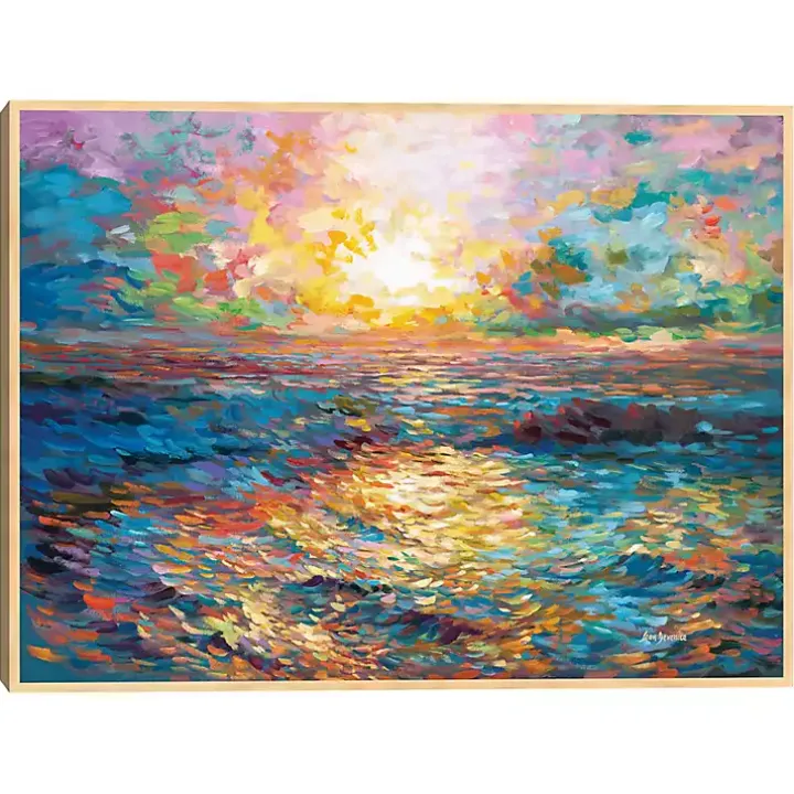 Sunset in Mykonos Framed Canvas Art Print
