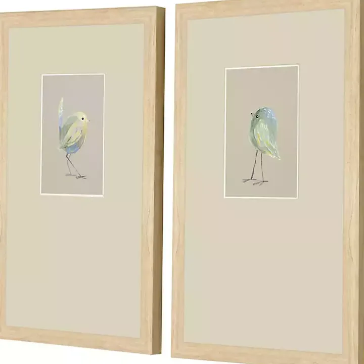 Sweet Chickadees Framed Art Prints, Set of 2