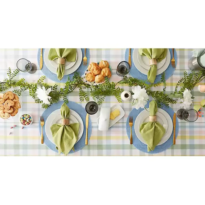 Sweet Spring Plaid Tablecloth, 52 in.