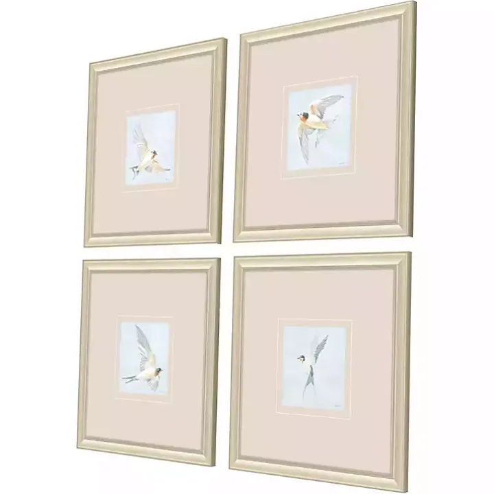 Swift Birds Framed Art Prints, Set of 4
