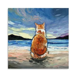 Tabby Cat Beach Days Canvas Art Print