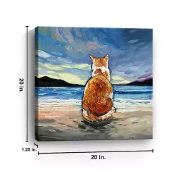 Tabby Cat Beach Days Canvas Art Print