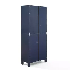 Tall Navy Triangle 4-Door Wood Cabinet
