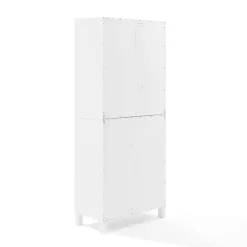 Tall White Triangle 4-Door Wood Cabinet