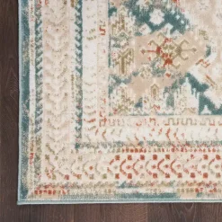 Talula Teal Bohemian Vintage Area Rug, 5x7