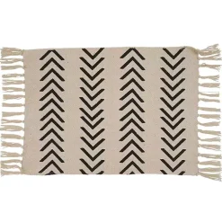 Tan and Black Chevron Cotton Placemats, Set of 4