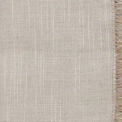 Tan and White Two-Tone Fringe Napkins, Set of 4