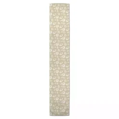 Tan and White Wildflower Table Runner, 90 in.