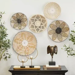 Tan Bohemian Seagrass 5-pc. Wall Plaque Set