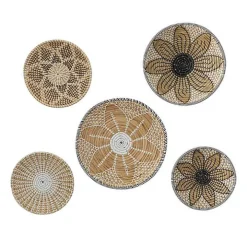 Tan Bohemian Seagrass 5-pc. Wall Plaque Set