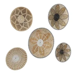 Tan Bohemian Seagrass 5-pc. Wall Plaque Set