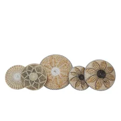 Tan Bohemian Seagrass 5-pc. Wall Plaque Set
