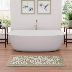 Tan Botanical Cotton Bath Mat, 60 in.