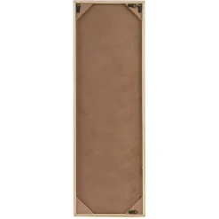 Tan Carved Wood Laurel Branches Panel Wall Plaque