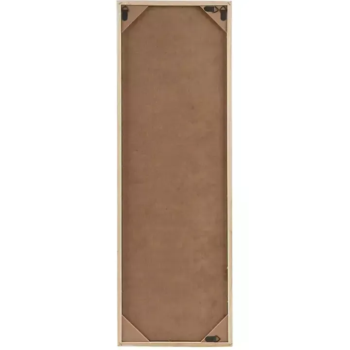 Tan Carved Wood Laurel Branches Panel Wall Plaque