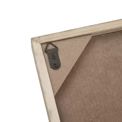 Tan Carved Wood Laurel Branches Panel Wall Plaque