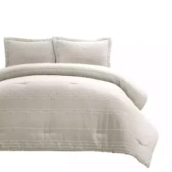 Tan Clipped Stripe 3-pc. Full/Queen Comforter Set