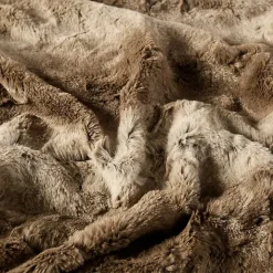 Tan Faux Fur Oversized Throw Blanket