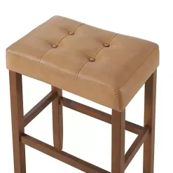 Tan Faux Leather Madison Walnut Bar Stool