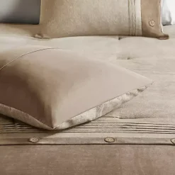 Tan Faux Suede 7-pc. King Comforter Set