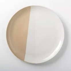 Tan Half Dipped Reactive Dinner Plate