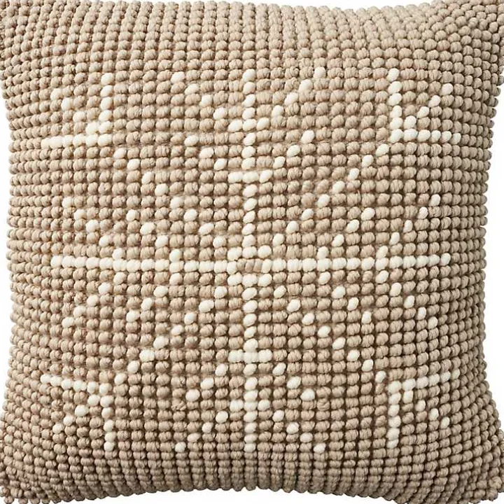Tan Looped Snowflake Pillow