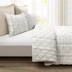 Tan Pintuck Stripe Full/Queen 5-pc. Comforter Set