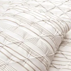 Tan Pintuck Stripe Full/Queen 5-pc. Comforter Set