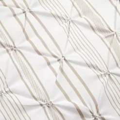 Tan Pintuck Stripe King 5-pc. Comforter Set