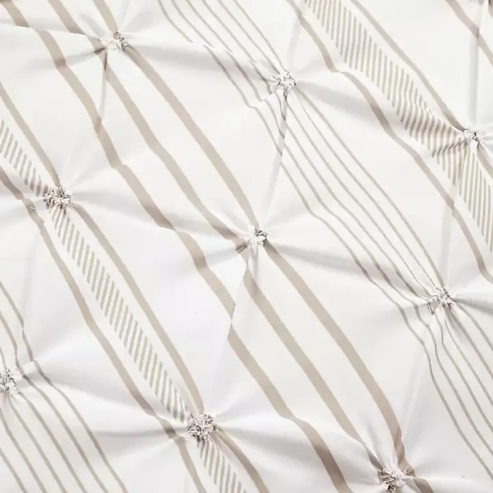 Tan Pintuck Stripe King 5-pc. Comforter Set