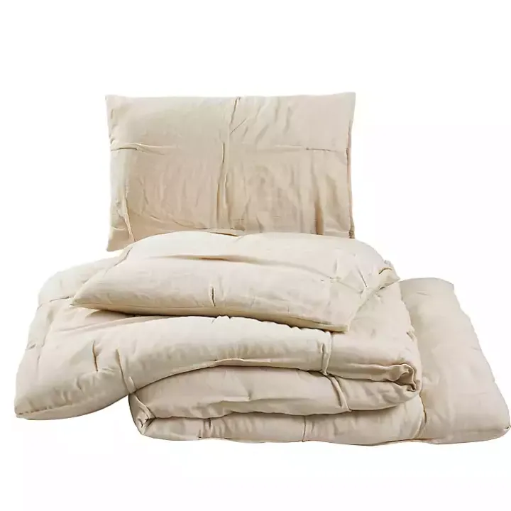 Tan Riley Pleated 3-pc. Full/Queen Comforter Set