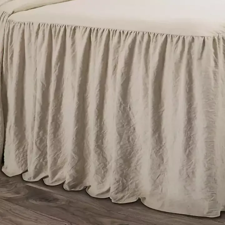 Tan Ruffle Skirt 3-pc. Queen Comforter Set