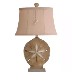 Tan Sand Dollar Table Lamp