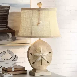 Tan Sand Dollar Table Lamp