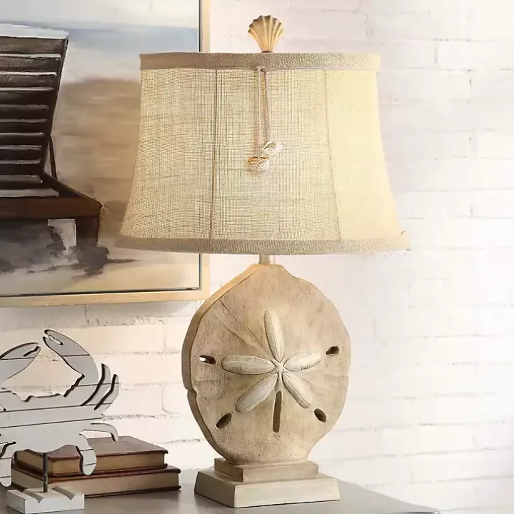 Tan Sand Dollar Table Lamp