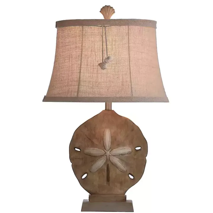 Tan Sand Dollar Table Lamp